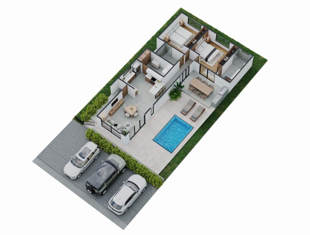 2BR casa mediterraneo playas del coco layout